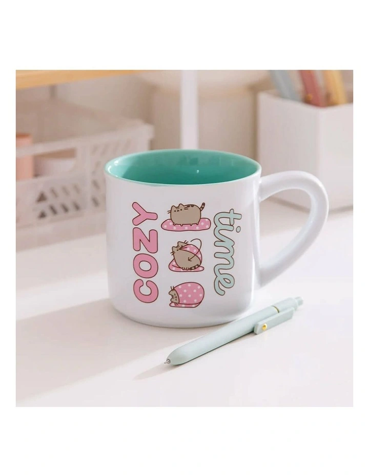 Pusheen - Extra Large Mug 'Cozy Time', Stoneware, Aqua, 10cm (Height) image 2