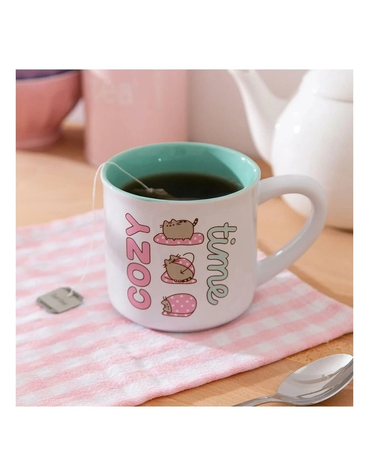 Pusheen - Extra Large Mug 'Cozy Time', Stoneware, Aqua, 10cm (Height) image 3