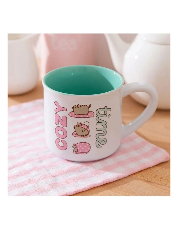 Pusheen - Extra Large Mug 'Cozy Time', Stoneware, Aqua, 10cm (Height) image 4