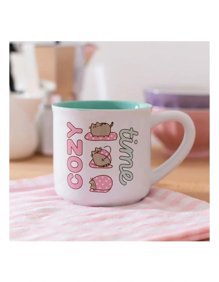 Pusheen - Extra Large Mug 'Cozy Time', Stoneware, Aqua, 10cm (Height) image 5