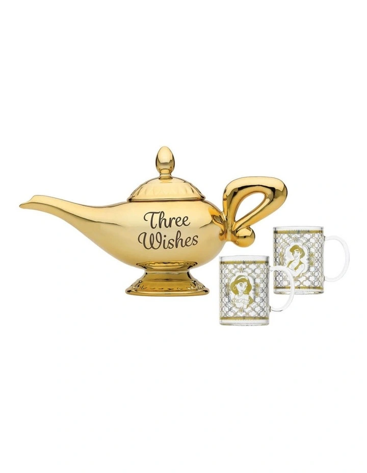 Aladdin - Lamp Tea Pot & Glasses Gift Sets in Gold image 1