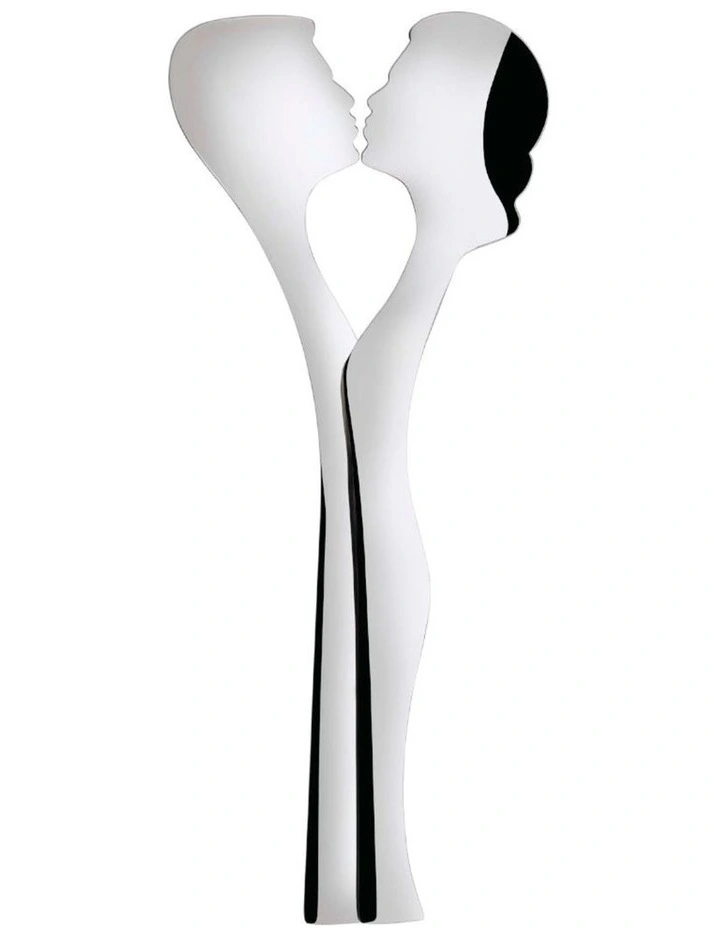 Abbraccio Salad Serving Set Piece of 2 in Silver image 1