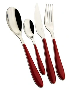 Cutlery Set 24-Piece in Red