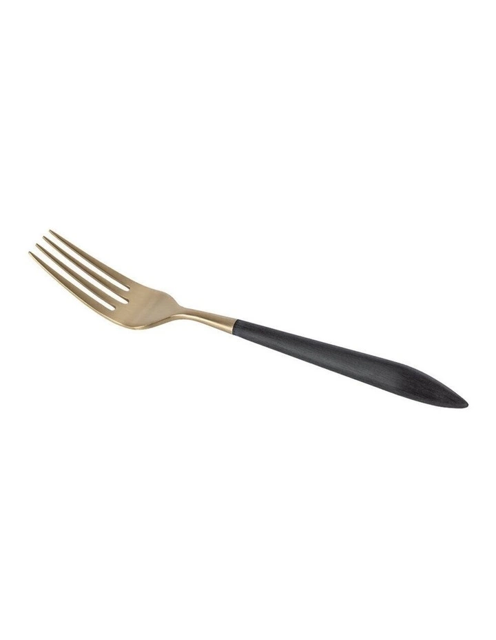 24K Gold Plated Cutlery Set 24-Pieces in Black/Gold image 2