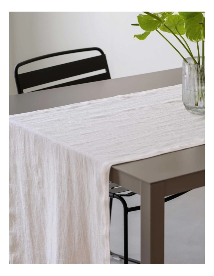 E Pure Linen Runner White image 2