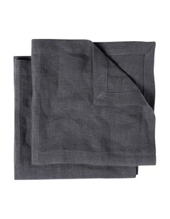 E Pure Linen Napkin Anthracite 2S