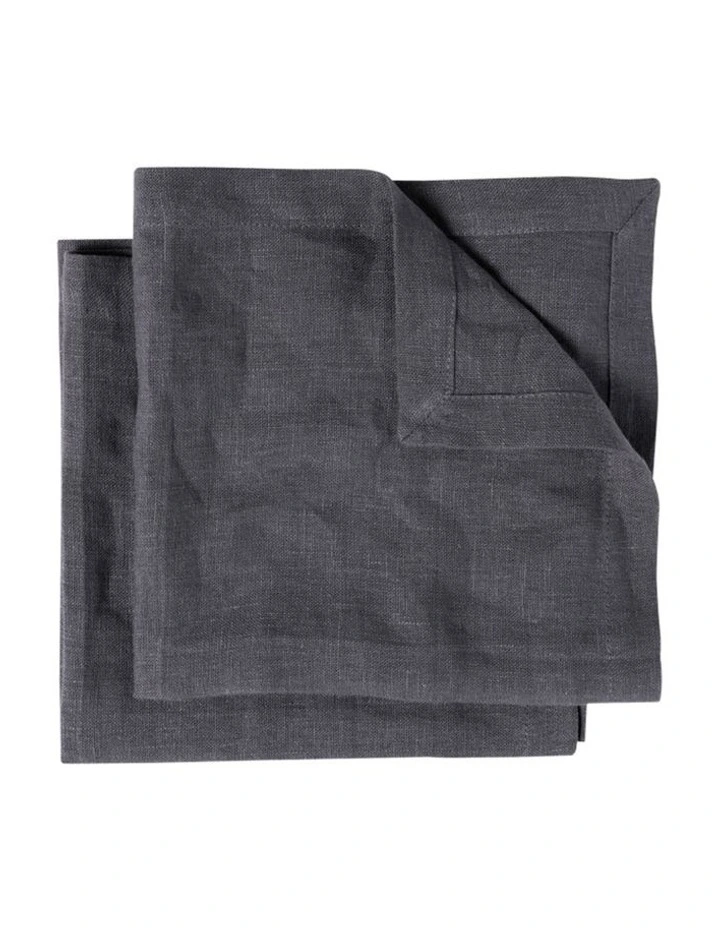 E Pure Linen Napkin Anthracite 2S image 1