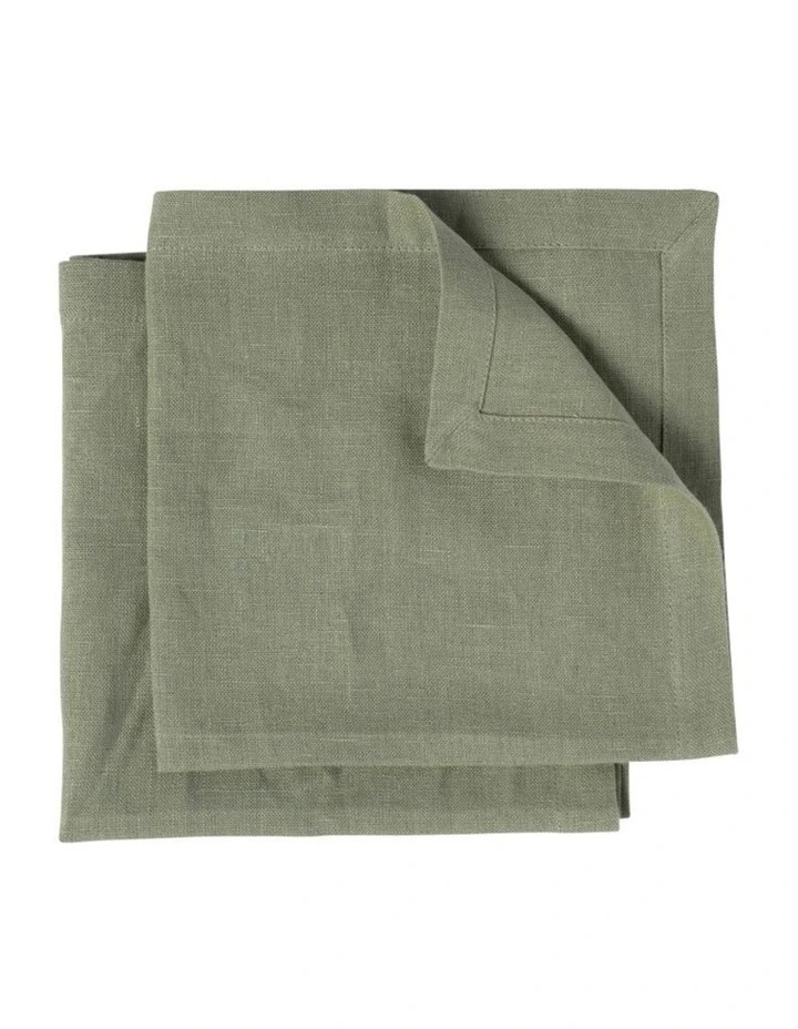 E Pure Linen Napkin Sage Green 2S image 1