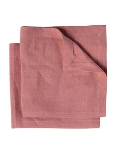 E Pure Linen Napkin Dusky pink 2S