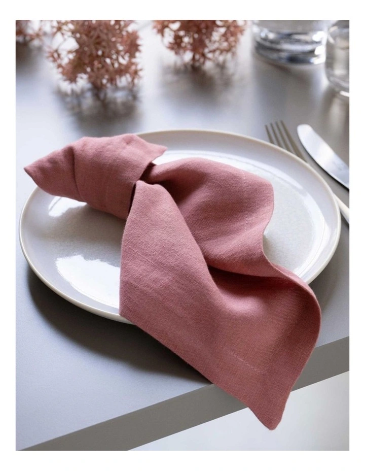 E Pure Linen Napkin Dusky pink 2S image 2