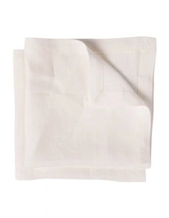 E Pure Linen Napkin White 2S