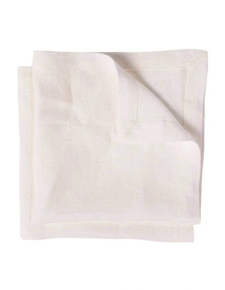 E Pure Linen Napkin White 2S image 1