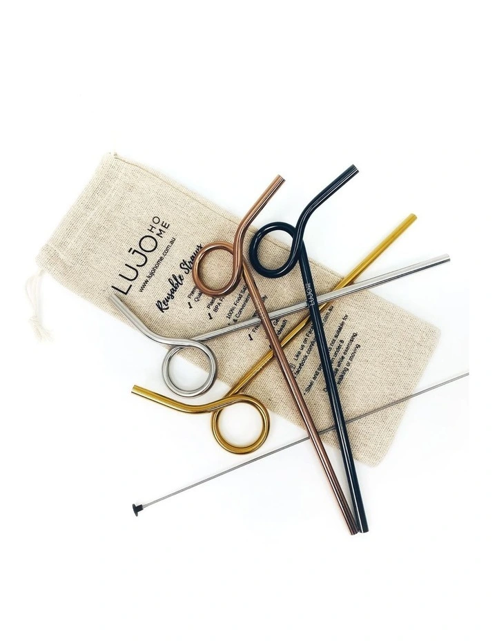 Classic Mix Curly Straws in Gold image 1