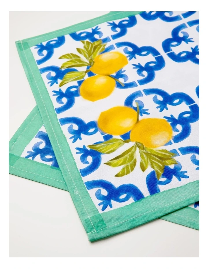 No.22 Home Capri Piazzetta Placemats Set of 4, 100% Cotton image 2