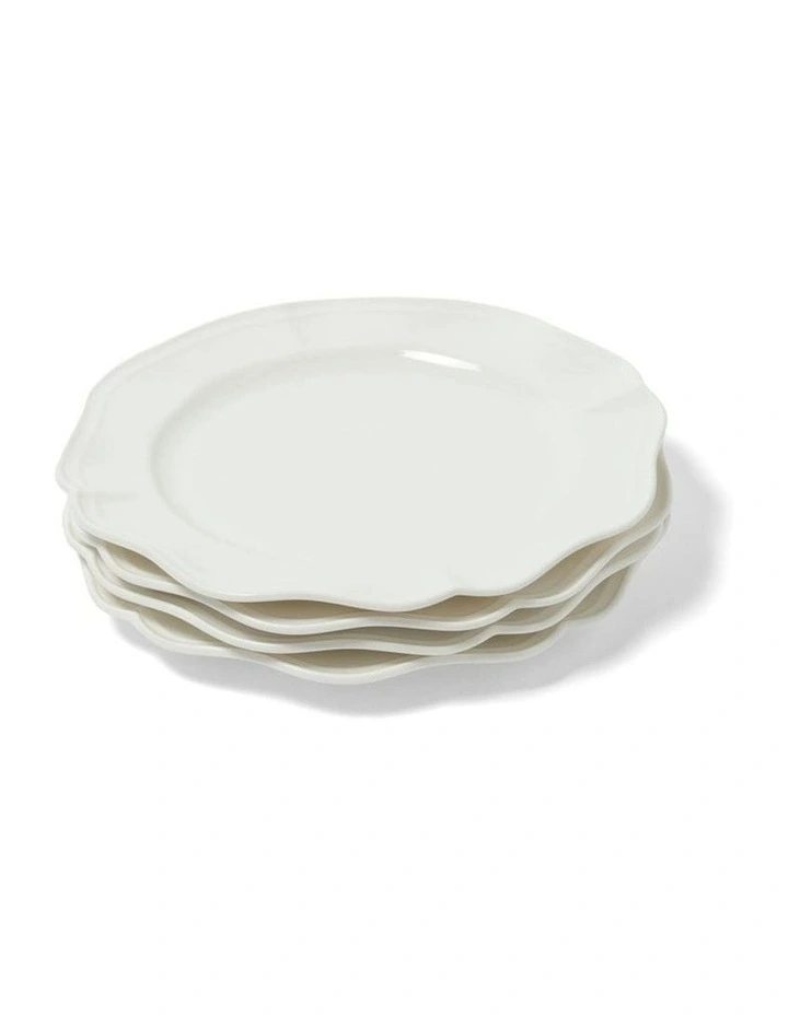 Les Classiques White Porcelain Dinner Plates Set of 4 image 1