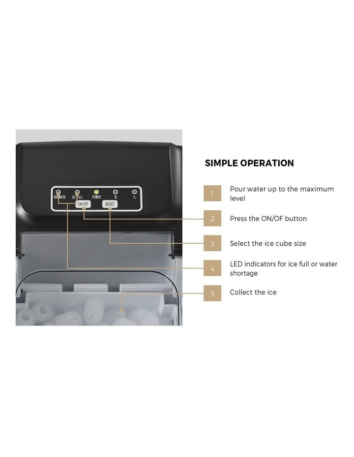Vevare Portable Ice Maker Machine 12kg Black image 7