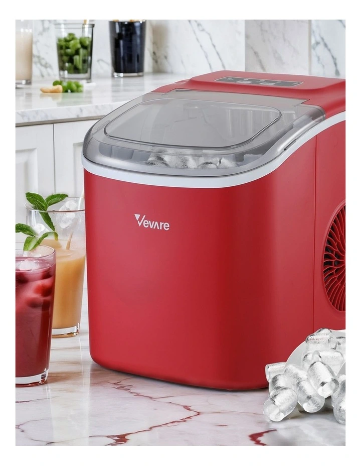 Vevare Portable Ice Maker Machine 12kg Red image 4