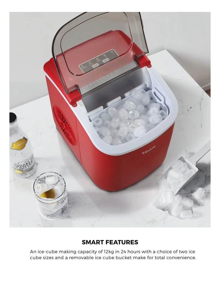 Vevare Portable Ice Maker Machine 12kg Red image 5