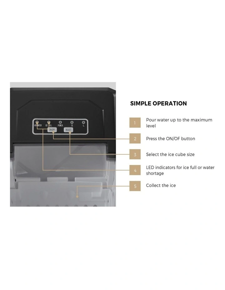 Vevare Portable Ice Maker Machine 12kg Black image 7