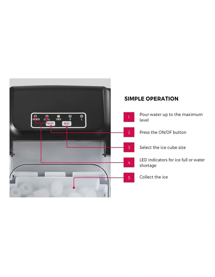 Vevare Portable Ice Maker Machine 12kg Silver image 7