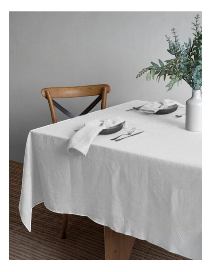 Linen Collection Tablecloth 150x270cm White image 1