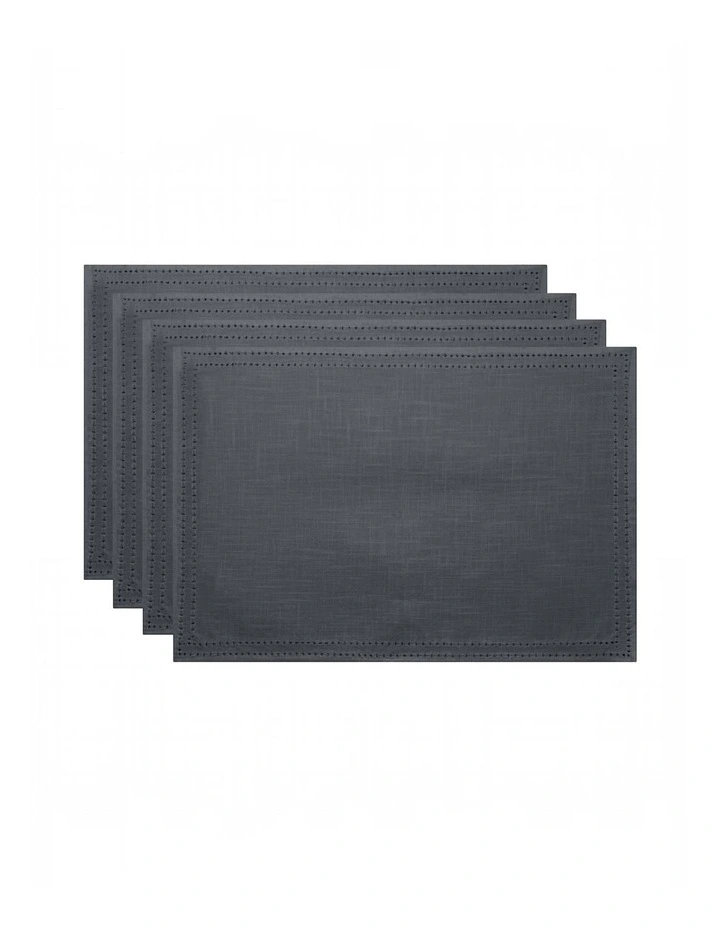 Simon Placemat Set of 4 33x48x0.2cm Charcoal image 1