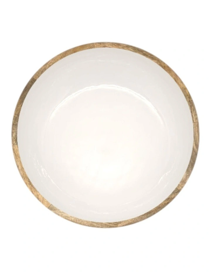 Corinne Salad Bowl 40x40x10cm White & Natural image 2