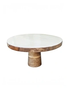 Corinne Cake Stand 30x12x30cm White & Natural