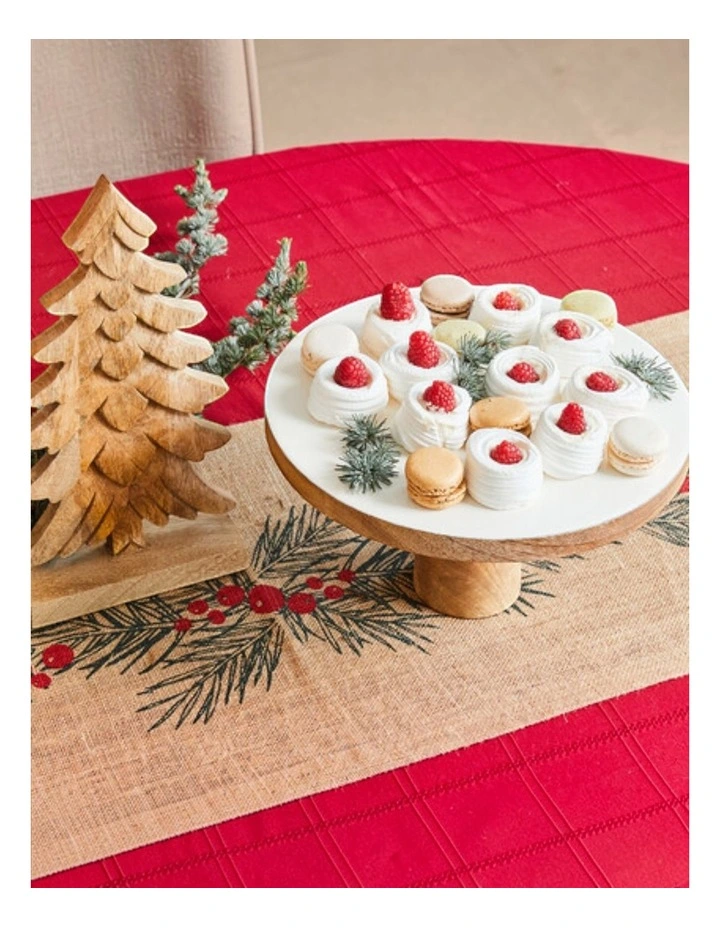 Corinne Cake Stand 30x12x30cm White & Natural image 2