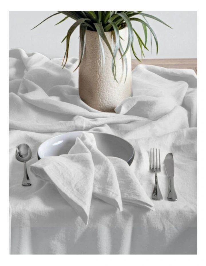 Linen Collection 4pk Napkins 50x50cm White image 2