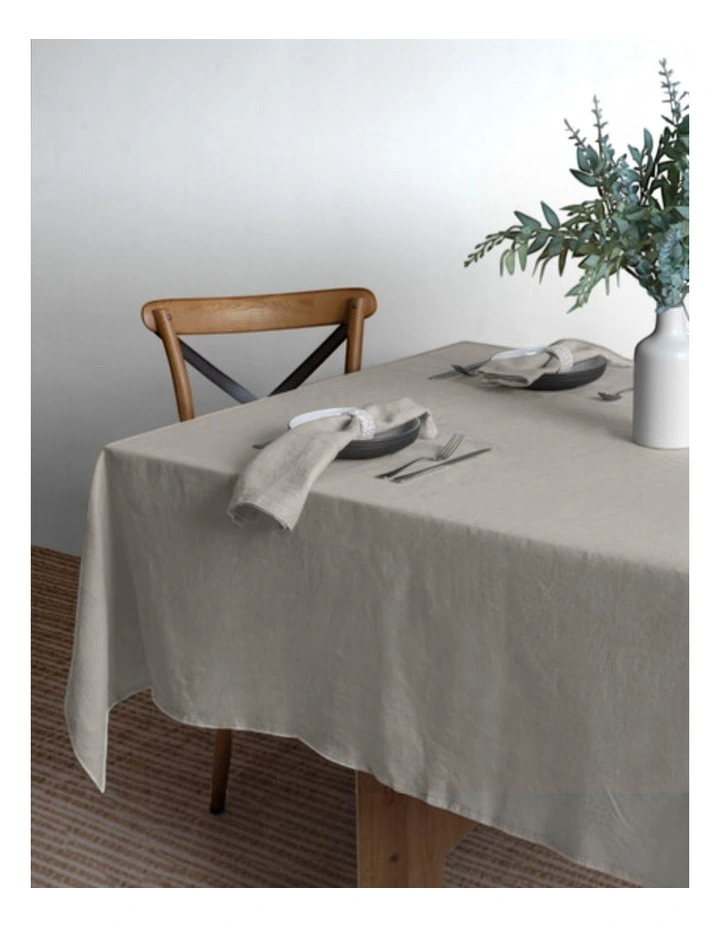 Linen Collection Tablecloth 150x270cm Stone image 1