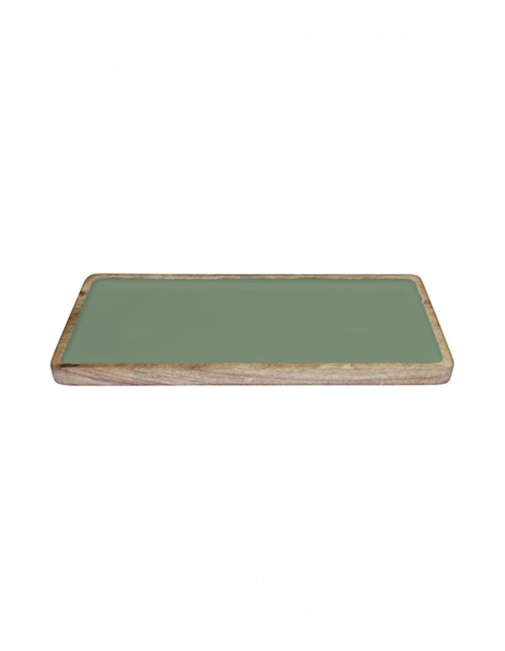 Corinne Rectangle Tray Small 40x18x2.5cm Green & Natural image 2