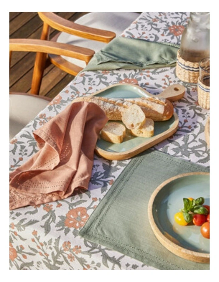 Corinne Square Tray with Handle 26x36x2.5cm Green & Natural image 3