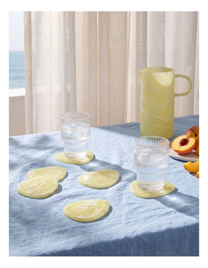 Cadence & Co. Chianti Resin Coasters Set of 6 in Lemon image 1