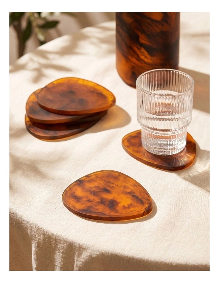 Cadence & Co. Chianti Resin Coasters Set of 6 in Amber image 1