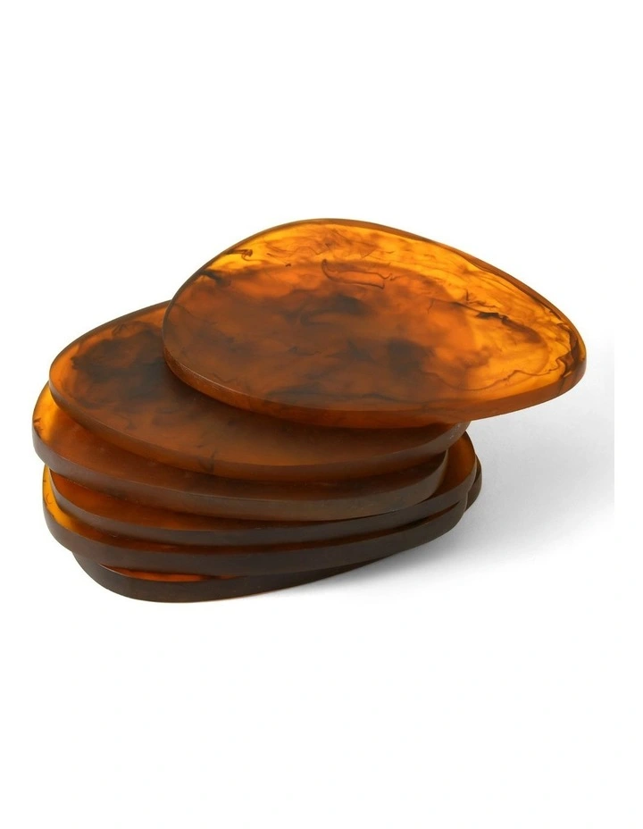 Cadence & Co. Chianti Resin Coasters Set of 6 in Amber image 2
