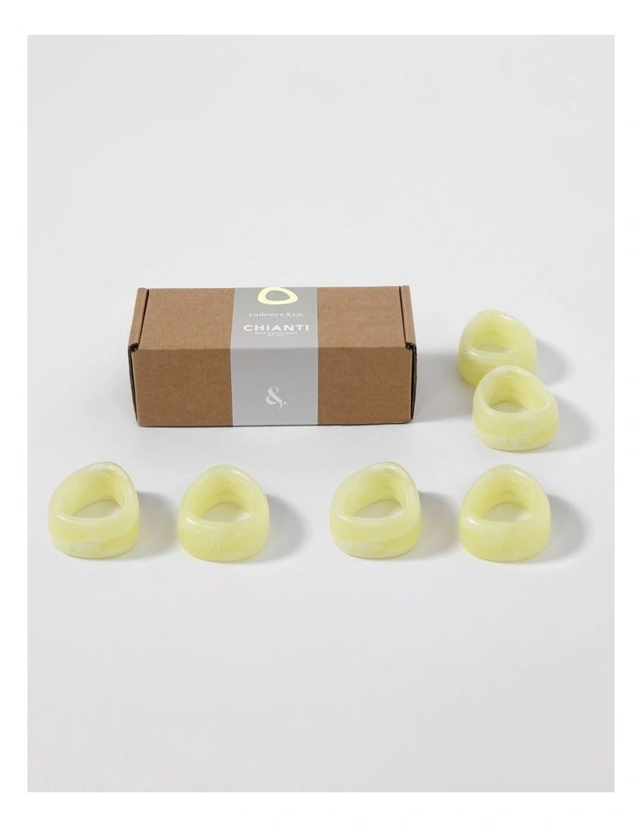 Cadence & Co. Chianti Resin Napkin Rings Set of 6 in Lemon image 5