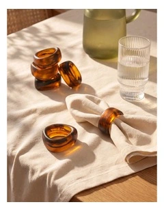 Cadence & Co. Chianti Resin Napkin Rings Set of 6 in Amber