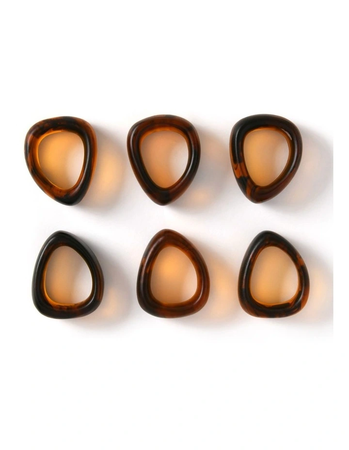 Cadence & Co. Chianti Resin Napkin Rings Set of 6 in Amber image 3