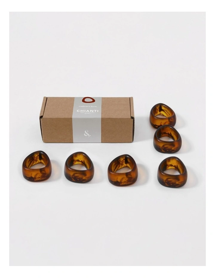 Cadence & Co. Chianti Resin Napkin Rings Set of 6 in Amber image 5