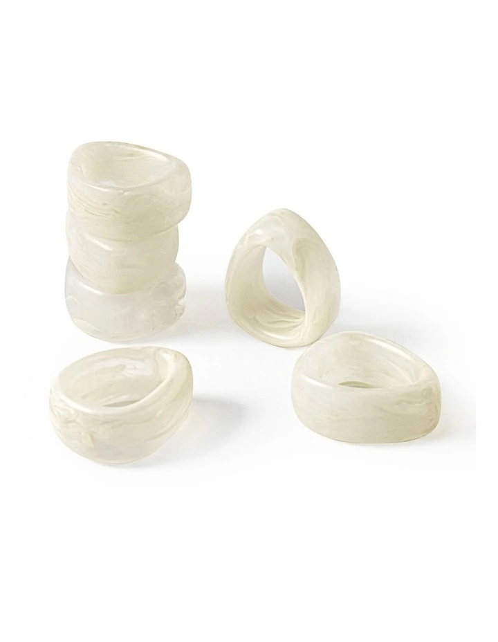 Cadence & Co. Chianti Resin Napkin Rings Set of 6 in Vanilla image 2