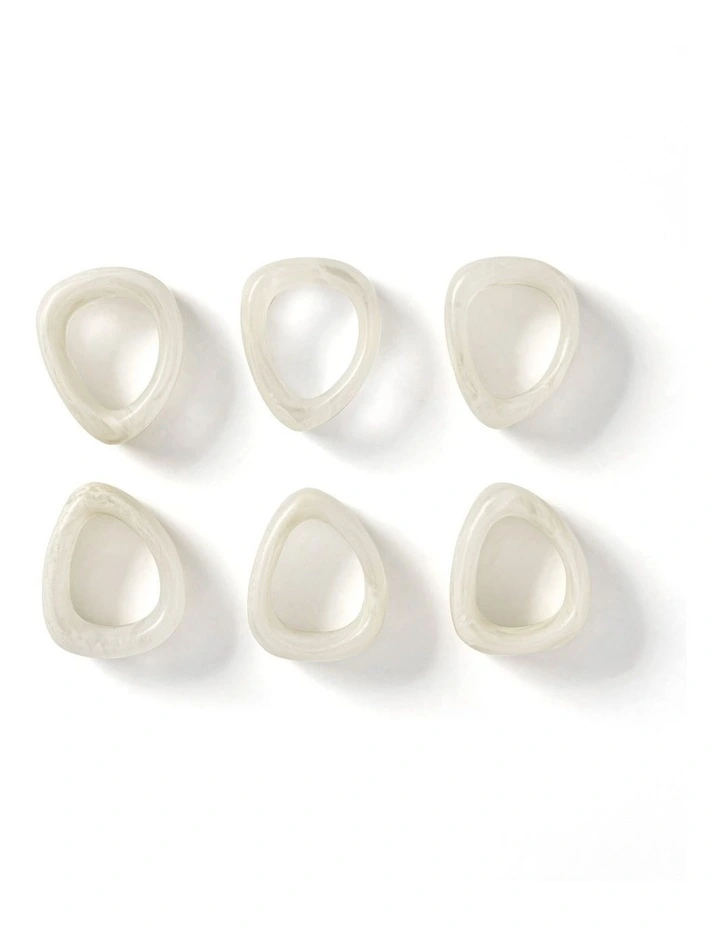 Cadence & Co. Chianti Resin Napkin Rings Set of 6 in Vanilla image 3