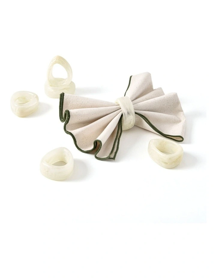 Cadence & Co. Chianti Resin Napkin Rings Set of 6 in Vanilla image 4