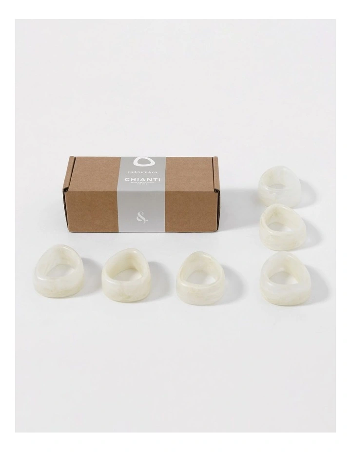 Cadence & Co. Chianti Resin Napkin Rings Set of 6 in Vanilla image 5