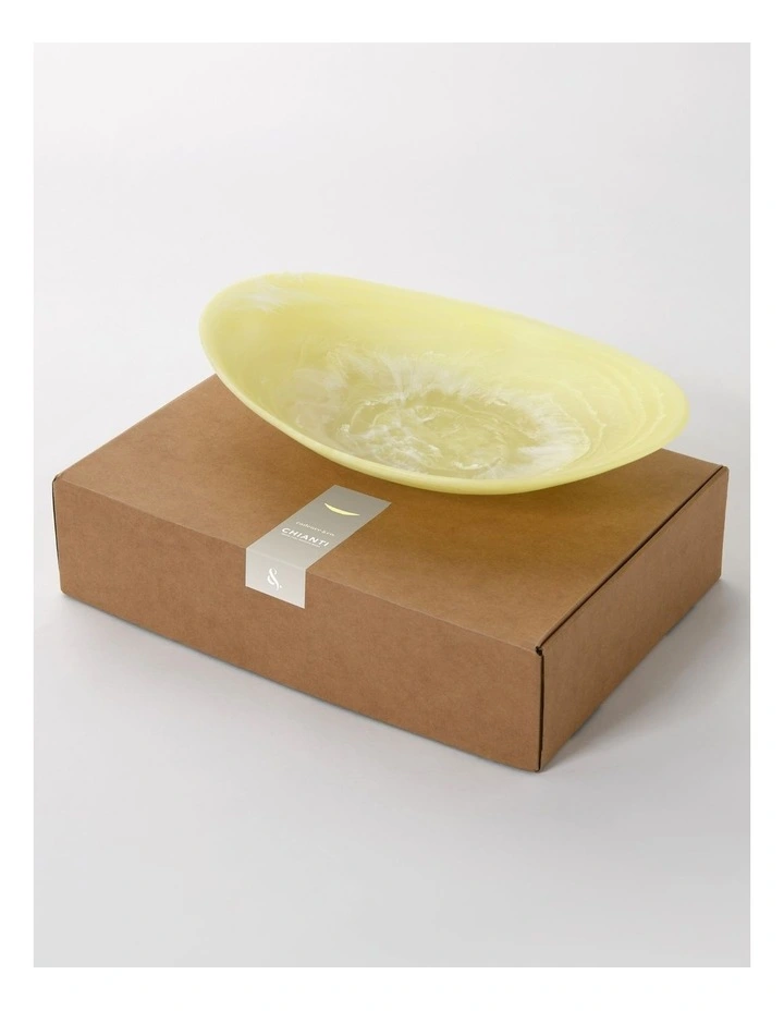 Cadence & Co. Chianti Resin Oval Serving Bowl 44x28x9cm in Lemon image 5
