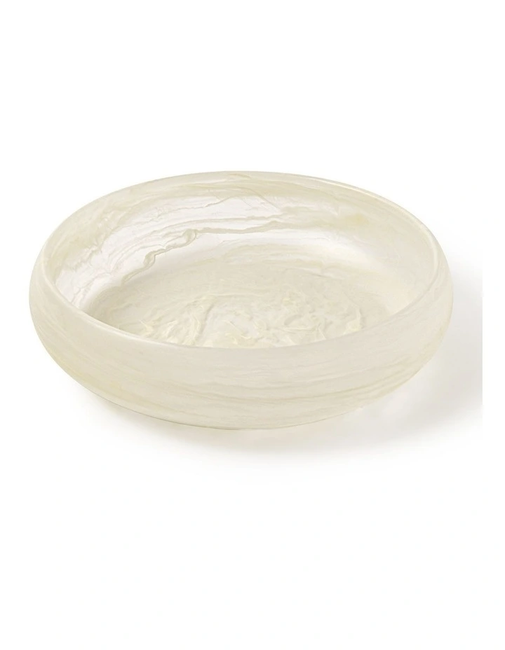 Cadence & Co. Chianti Resin Shallow Serving Bowl 29x29x7cm in Vanilla image 2