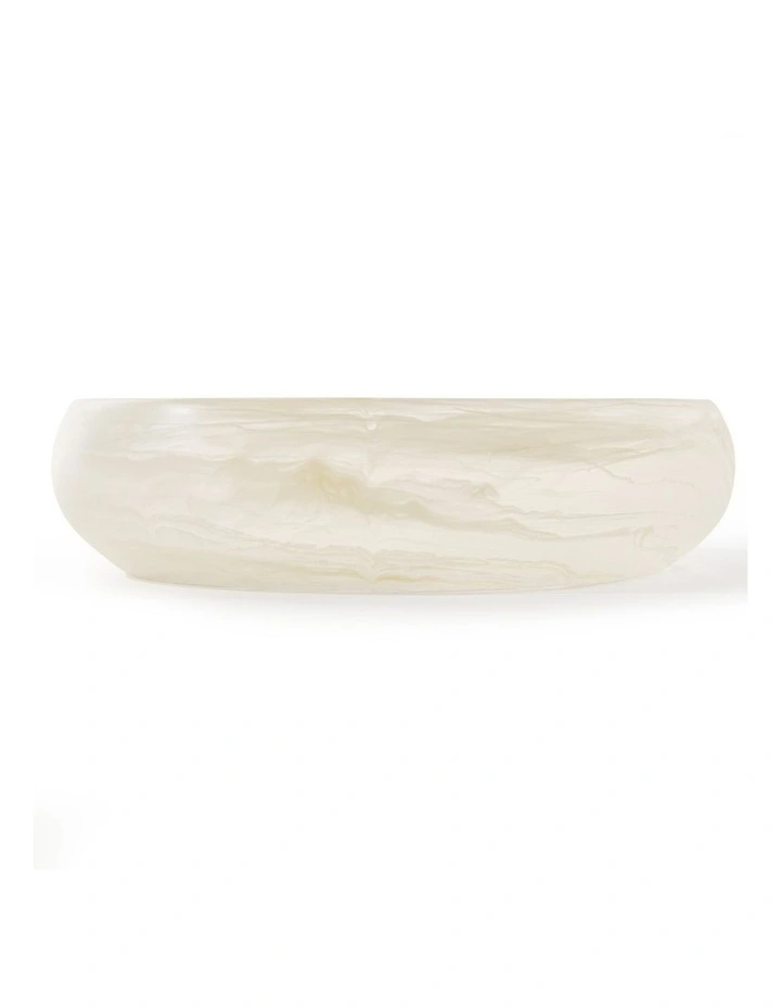 Cadence & Co. Chianti Resin Shallow Serving Bowl 29x29x7cm in Vanilla image 4