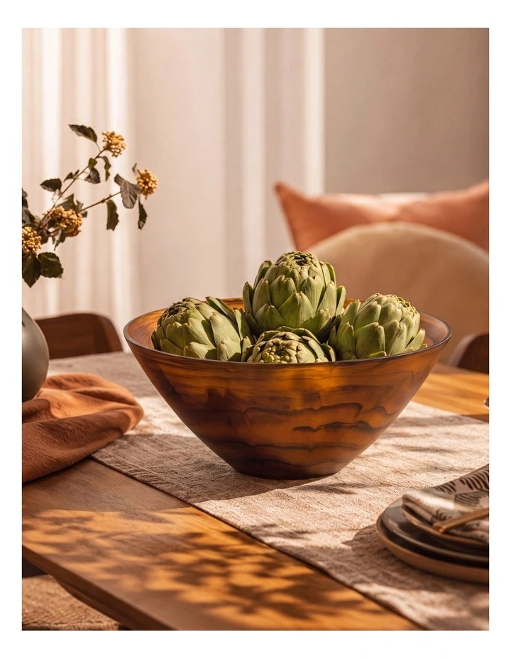Cadence & Co. Chianti Resin Deep Serving Bowl 35x31x14cm in Amber image 1