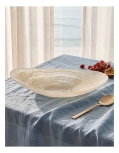 Cadence & Co. Chianti Resin Oval Serving Bowl 44x28x9cm in Vanilla