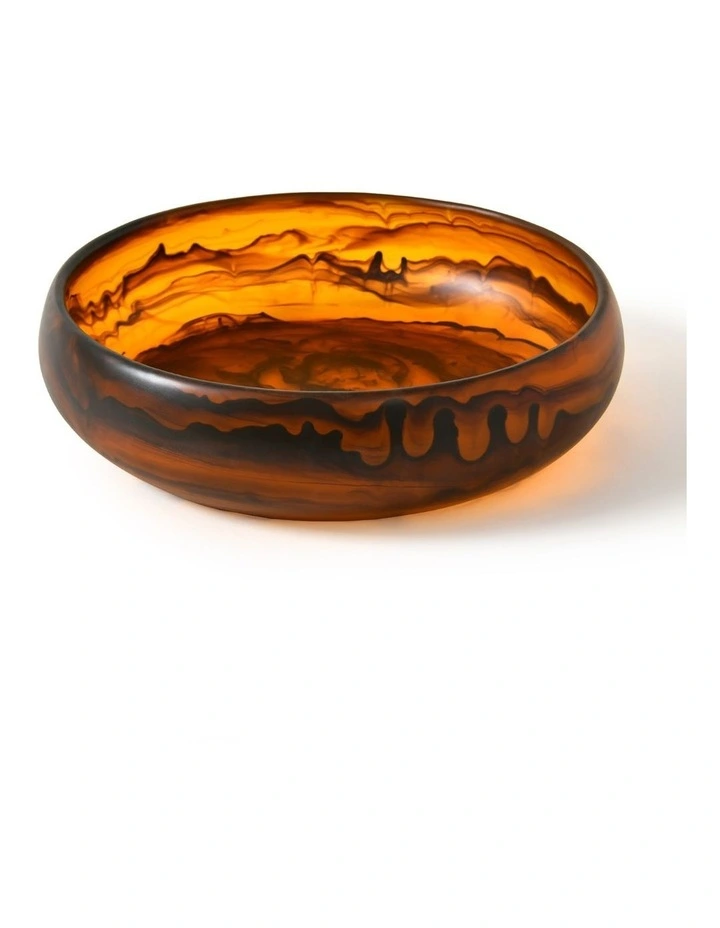 Cadence & Co. Chianti Resin Shallow Serving Bowl 29x29x7cm in Amber image 2